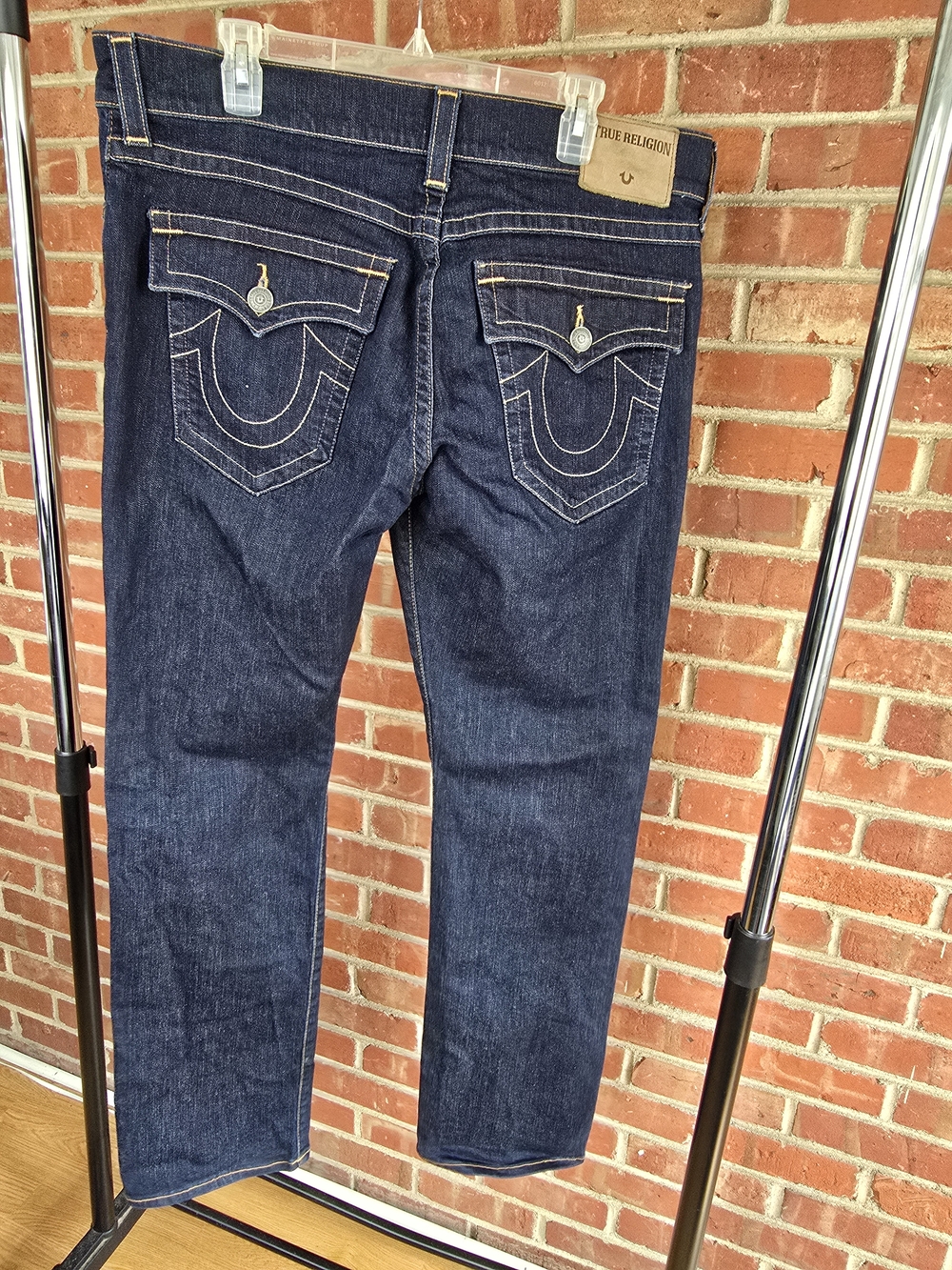 True Religion Men's Ricky Dark Blue Relaxed Straight Fit Denim Jeans